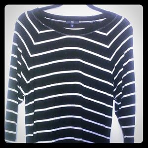 Black with white stripes oversized shirt